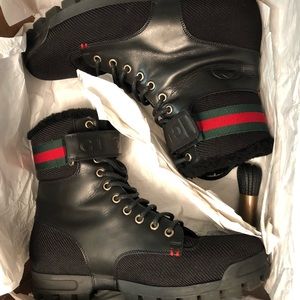 Men’s Leather Trim Lace-Up Boots, Men’s sz 7